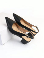 2026 Elegant Slingback Pumps For Women, Minimalist Chunky Heeled