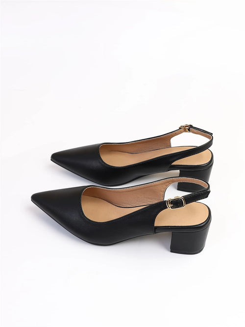 2026 Elegant Slingback Pumps For Women, Minimalist Chunky Heeled