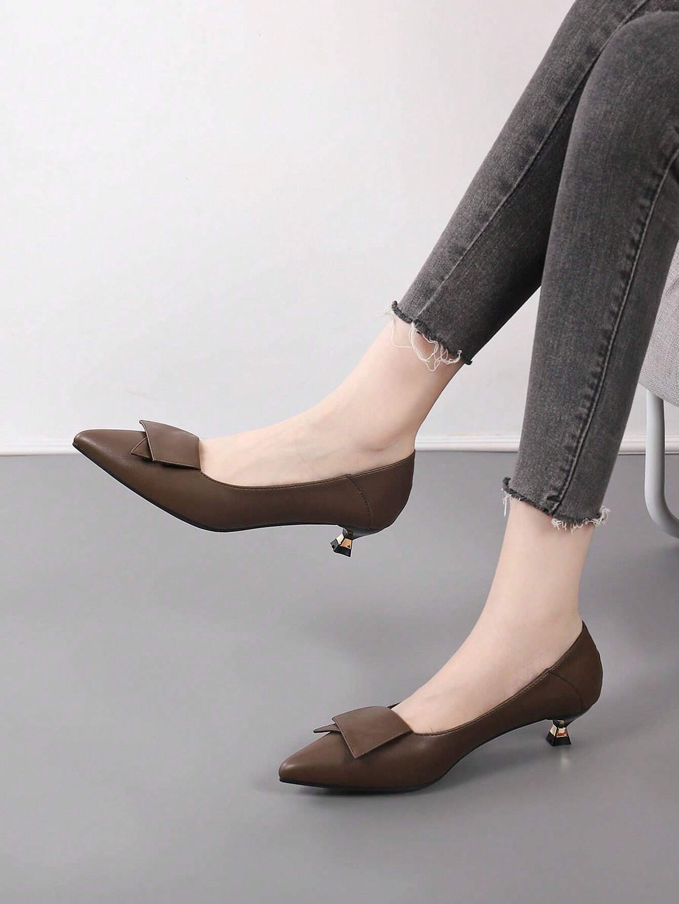 Women's High Heel Pumps, Pointed Toe, Thin Heel, Low-Cut