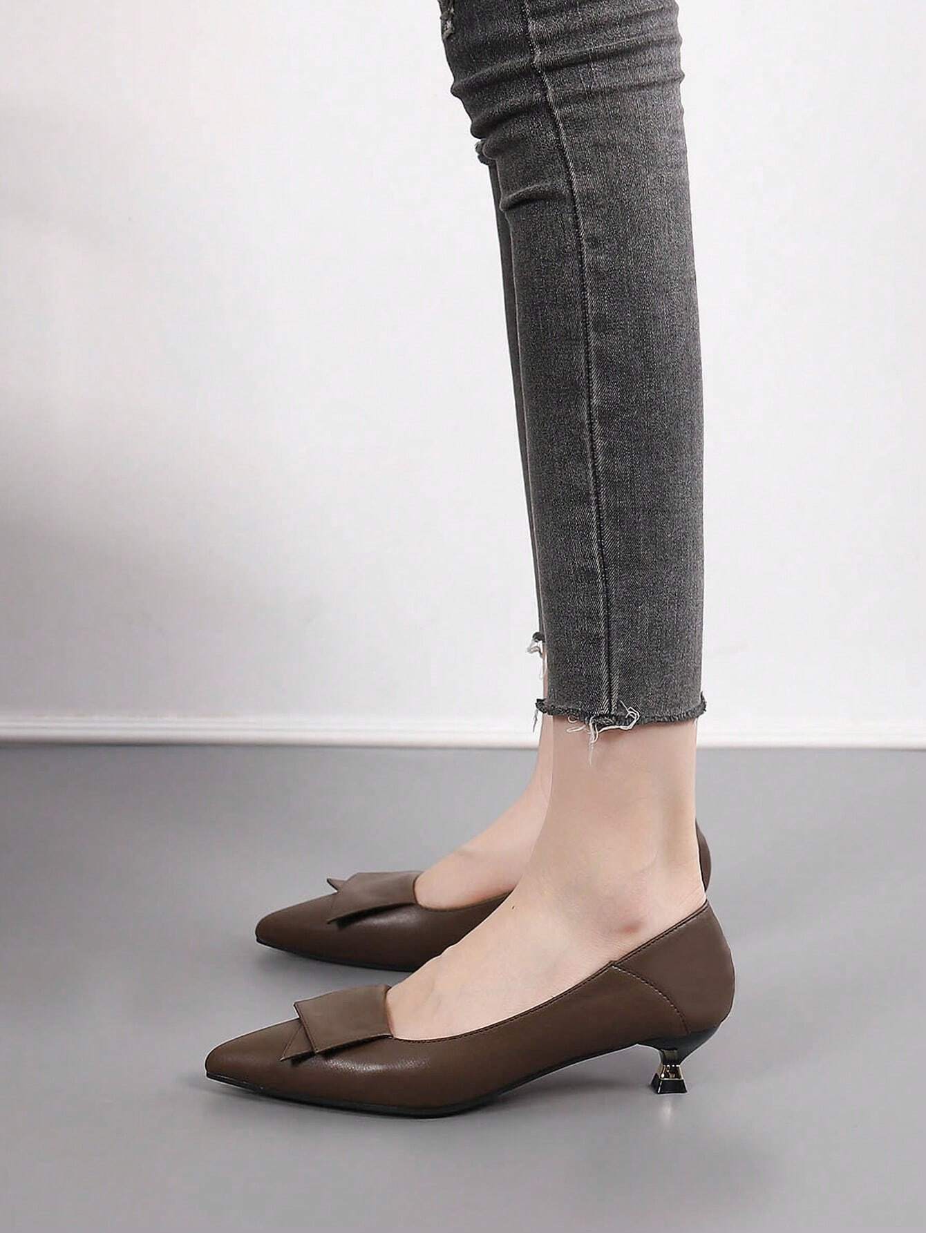 Women's High Heel Pumps, Pointed Toe, Thin Heel, Low-Cut