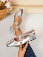 Women's Champagne Gold Non-Slip Soft Bottom Low Heel shoes