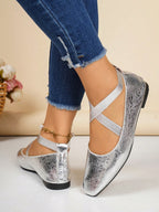Women's Champagne Gold Non-Slip Soft Bottom Low Heel shoes