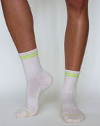 The Varsity Grip Socks - Lime Stripes