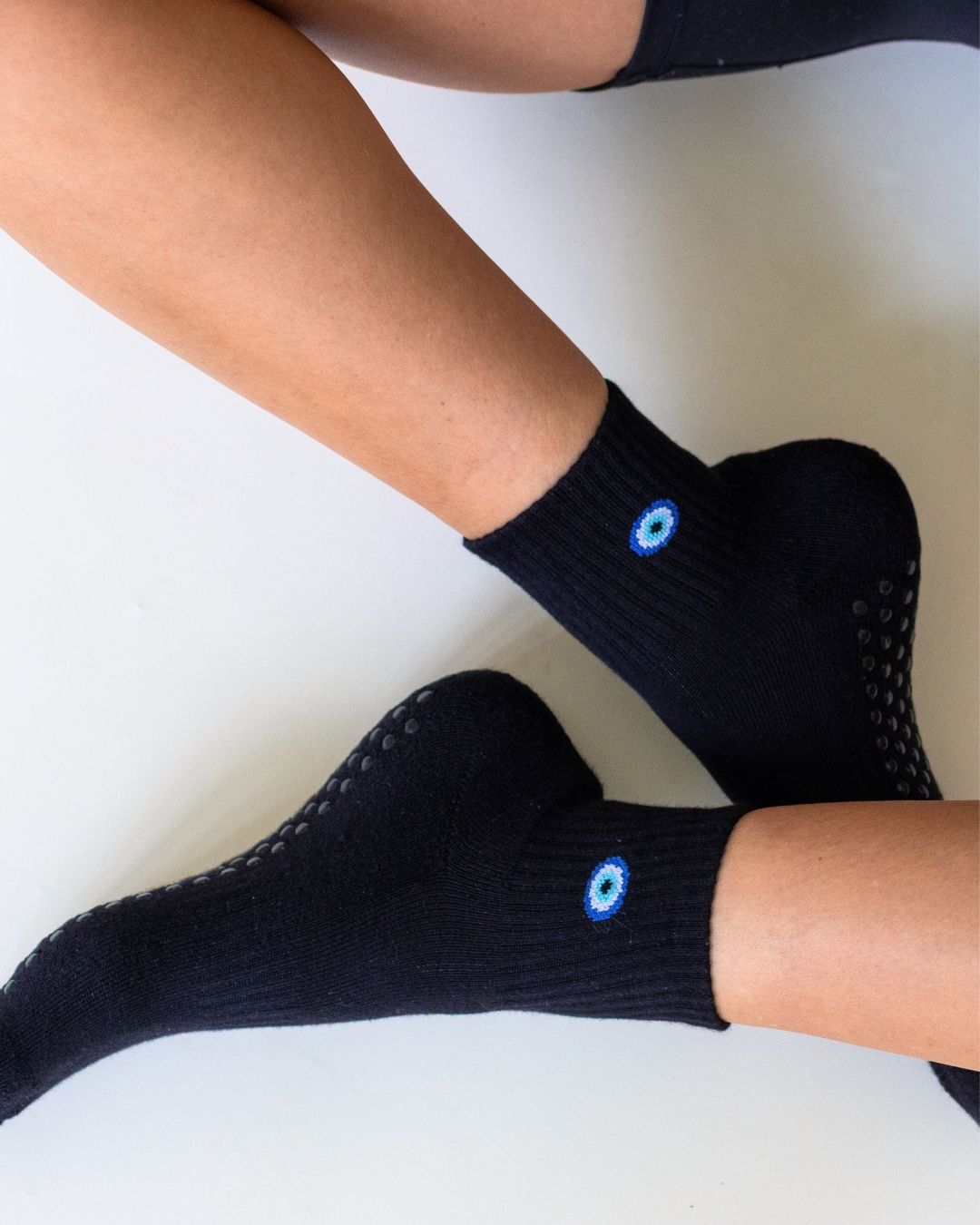 The Evil Eye Shortie Grip Socks