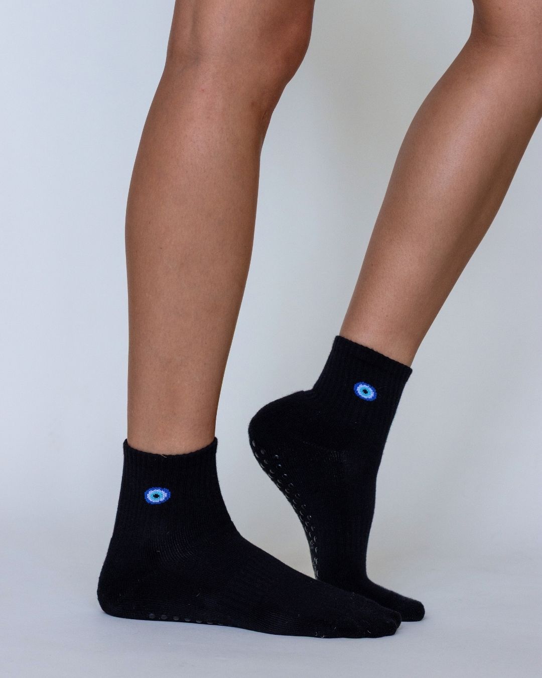 The Evil Eye Shortie Grip Socks