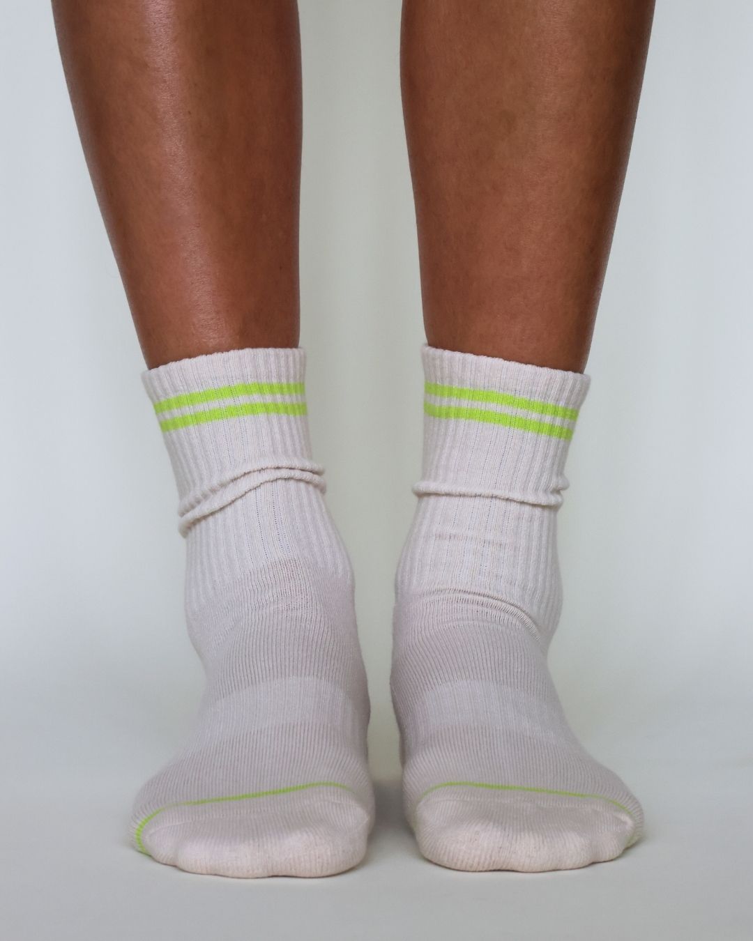 The Varsity Grip Socks - Lime Stripes