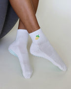The Lemon Shortie Grip Socks