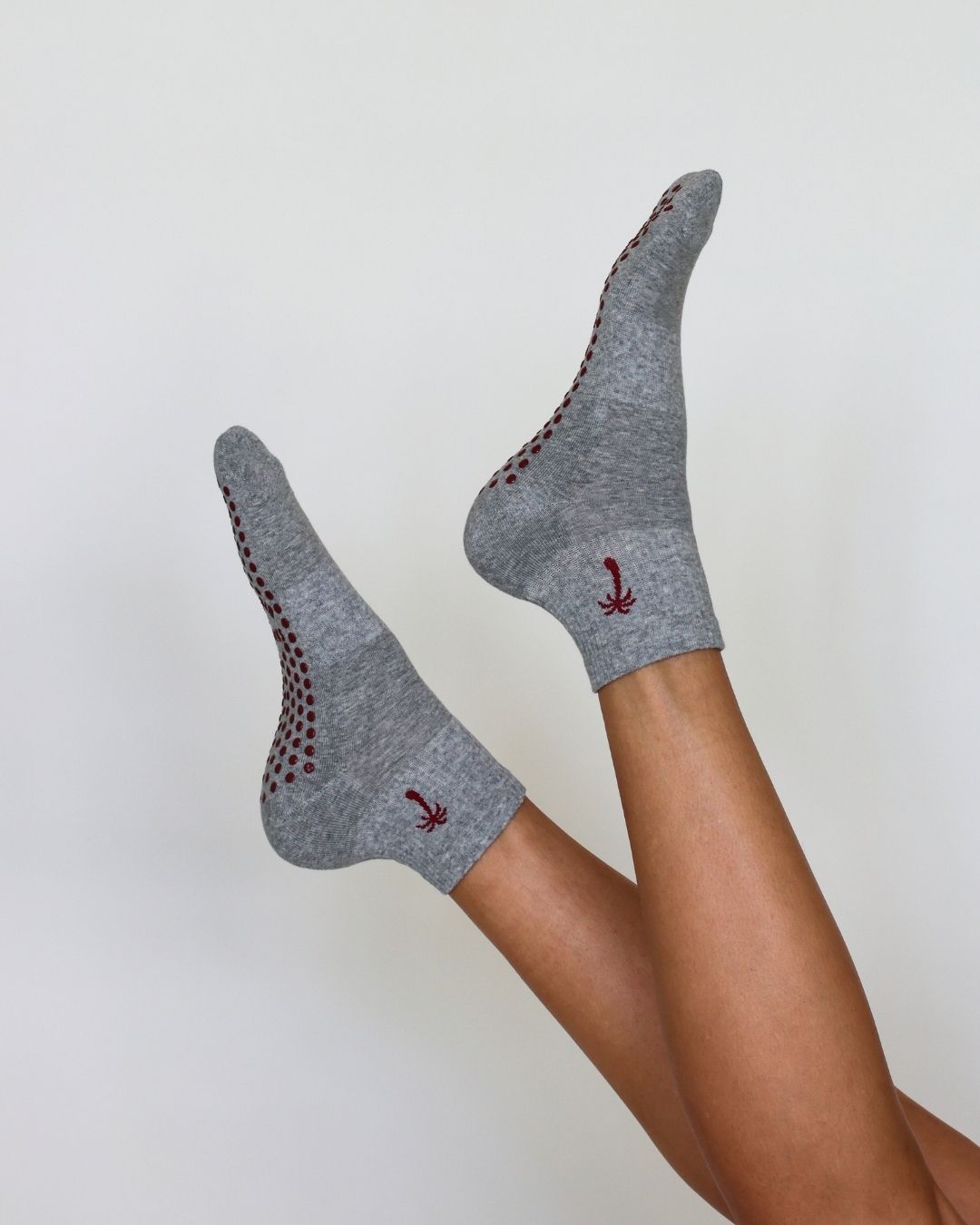 The Palm Shortie Grip Socks - Grey