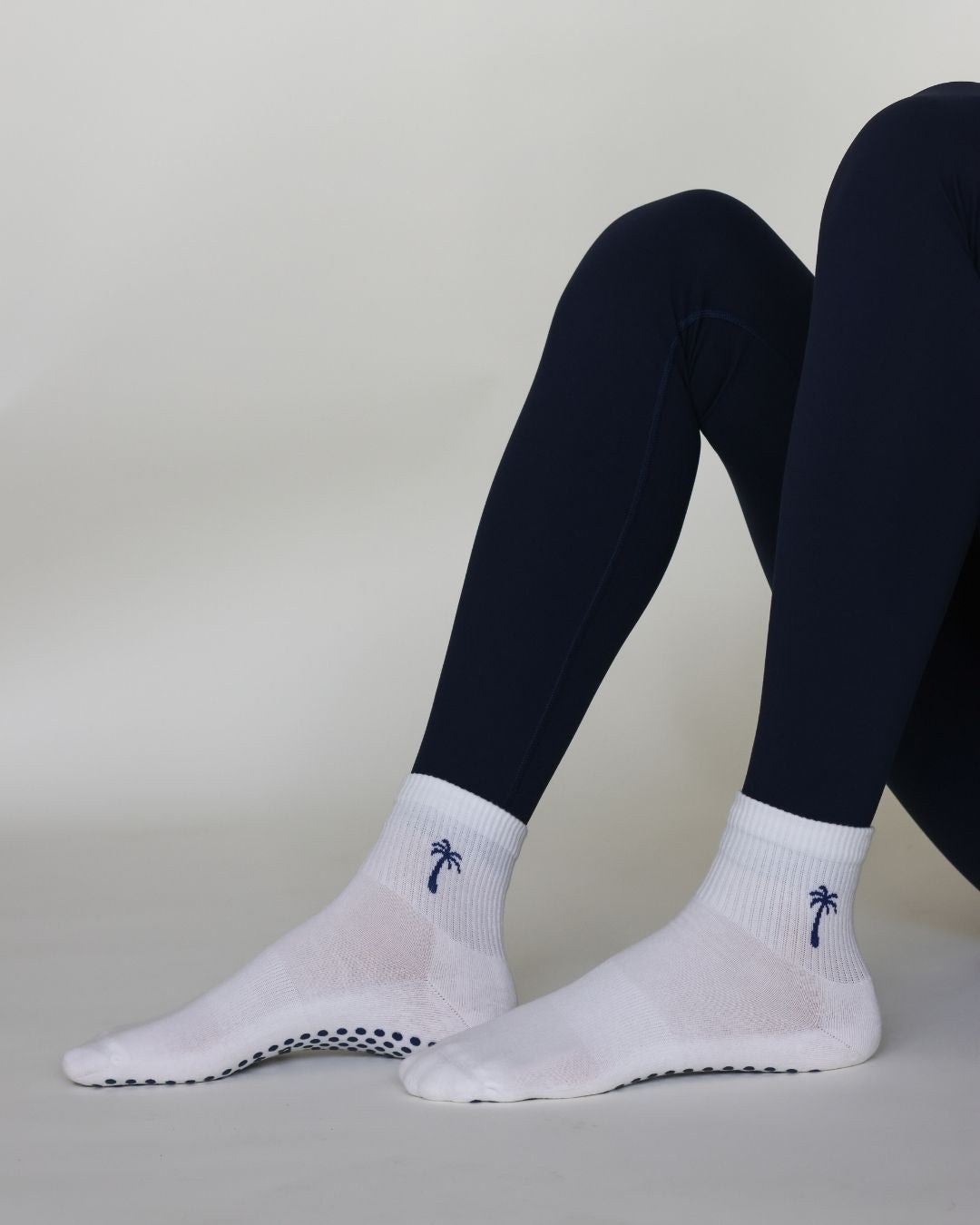 The Palm Shortie Grip Socks - White