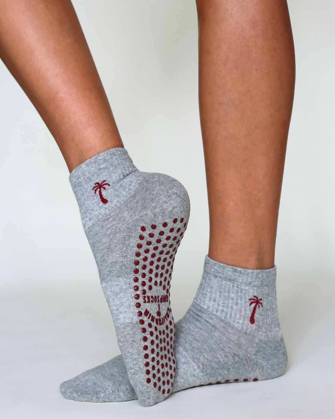 The Palm Shortie Grip Socks - Grey