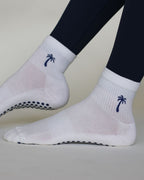 The Palm Shortie Grip Socks - White