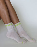 The Varsity Grip Socks - Lime Stripes