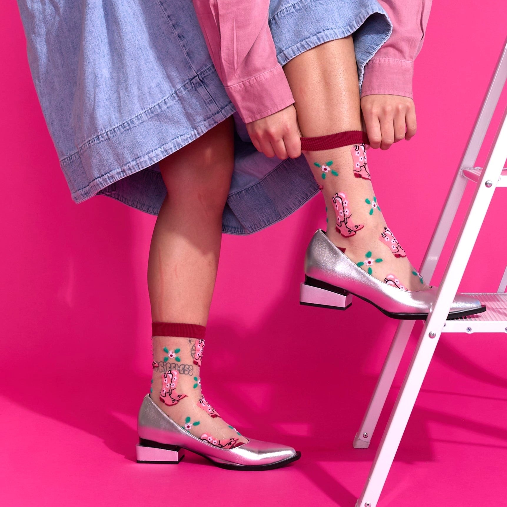 These Boots Were Made for Walking Sheer Crew Socks