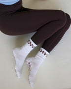 The Checkered Grip Socks - Brown