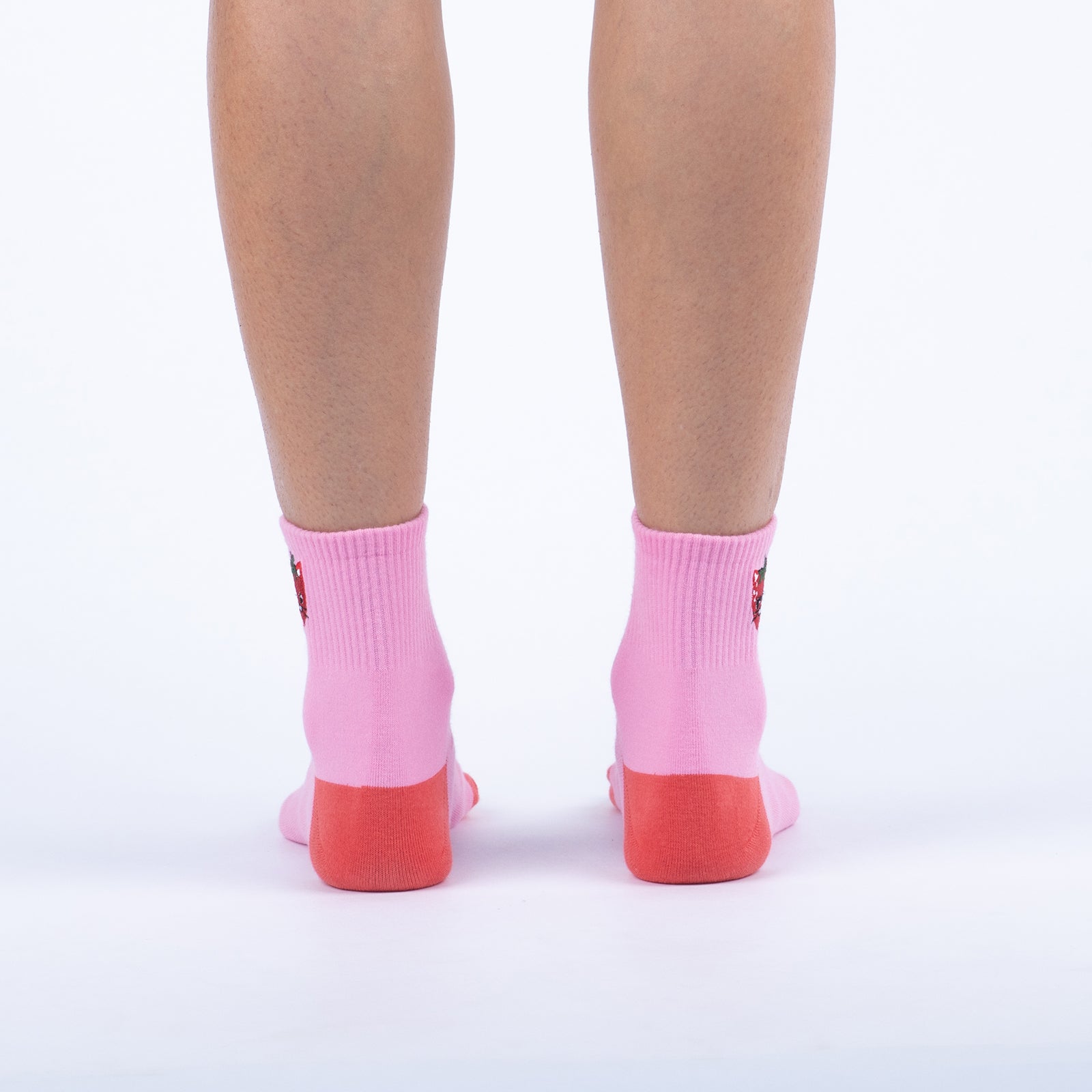 Strawberry Cat Quarter Socks