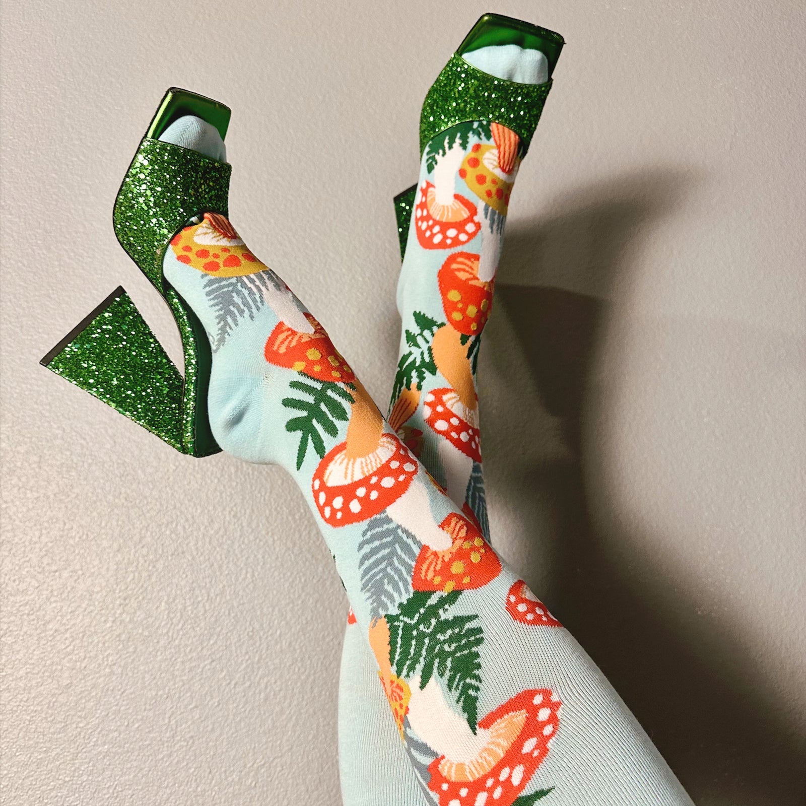 Wonderland Mushrooms Knee High Socks