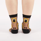 A-mew-sing Sheer Crew Socks