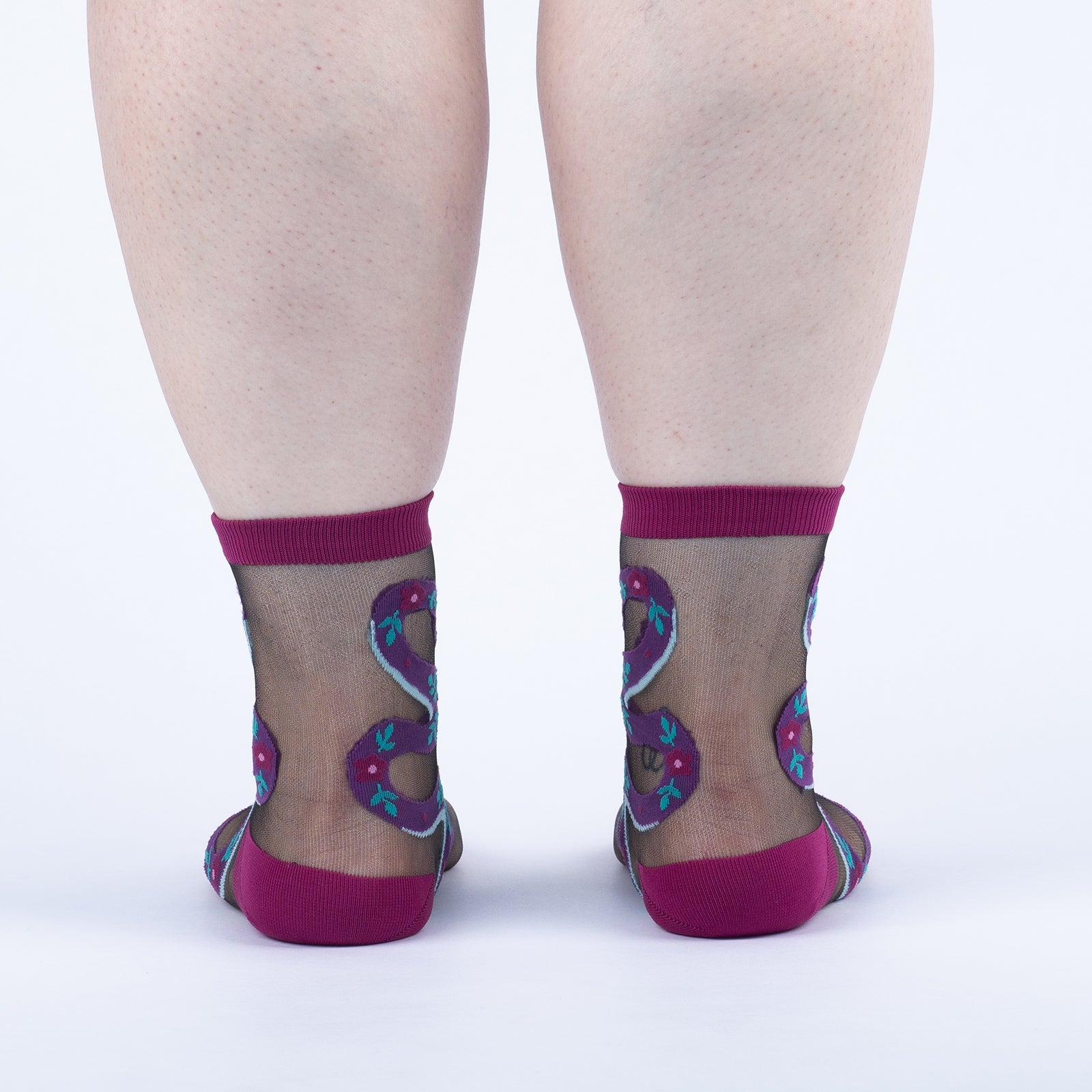 For Goodness Snake Sheer Crew Socks