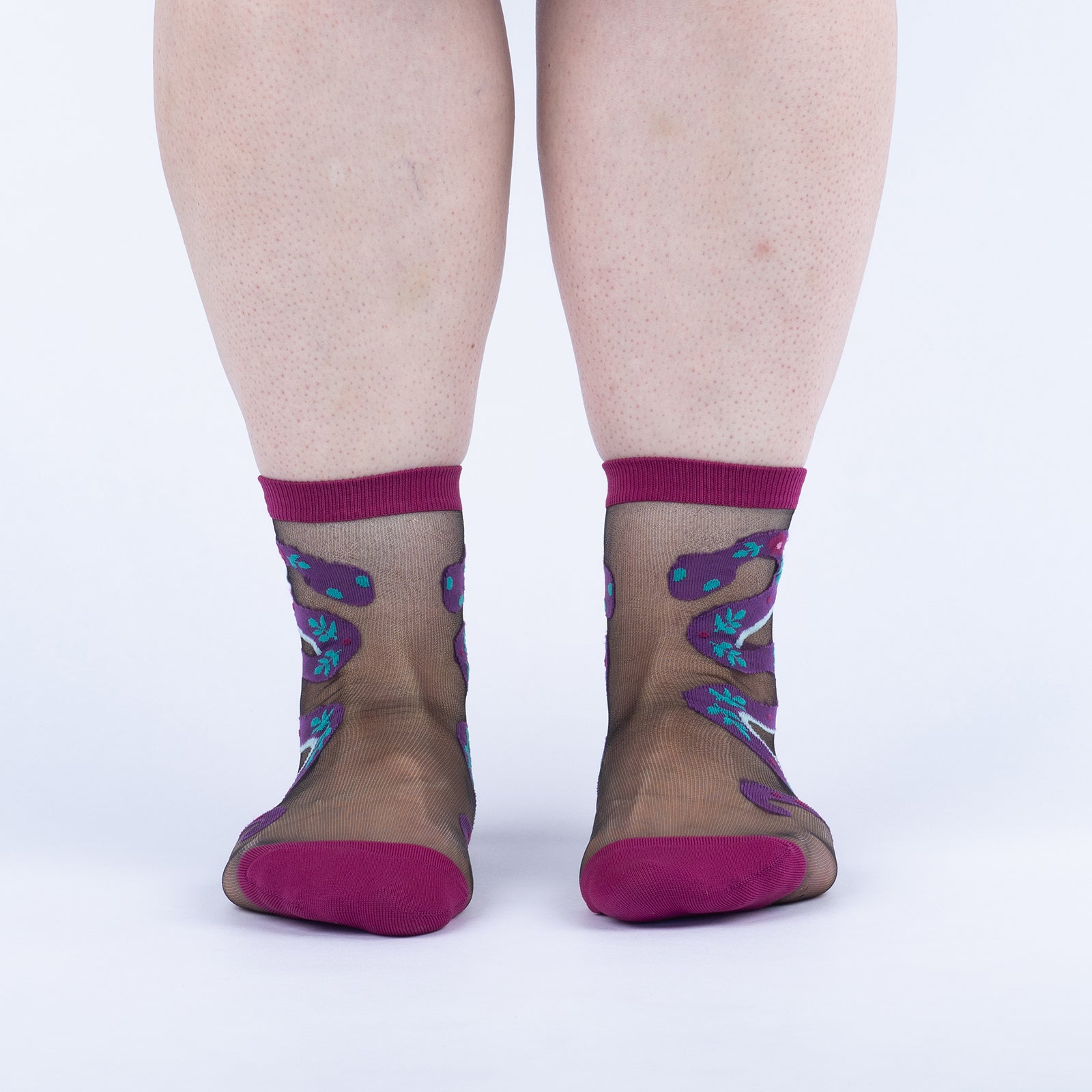 For Goodness Snake Sheer Crew Socks