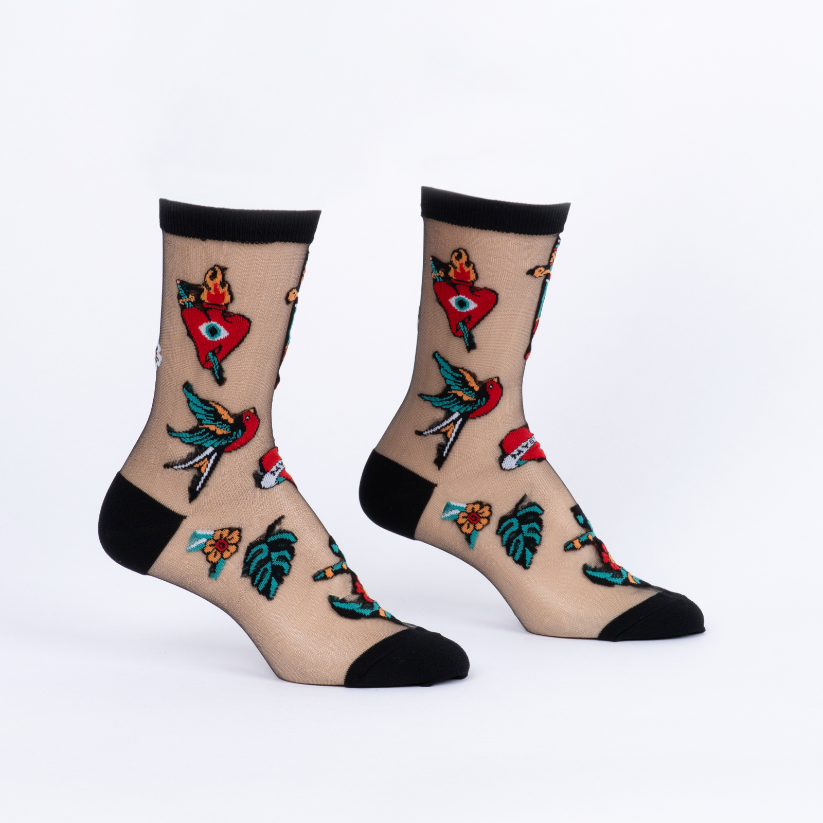 Piece of My Heart Sheer Crew Socks