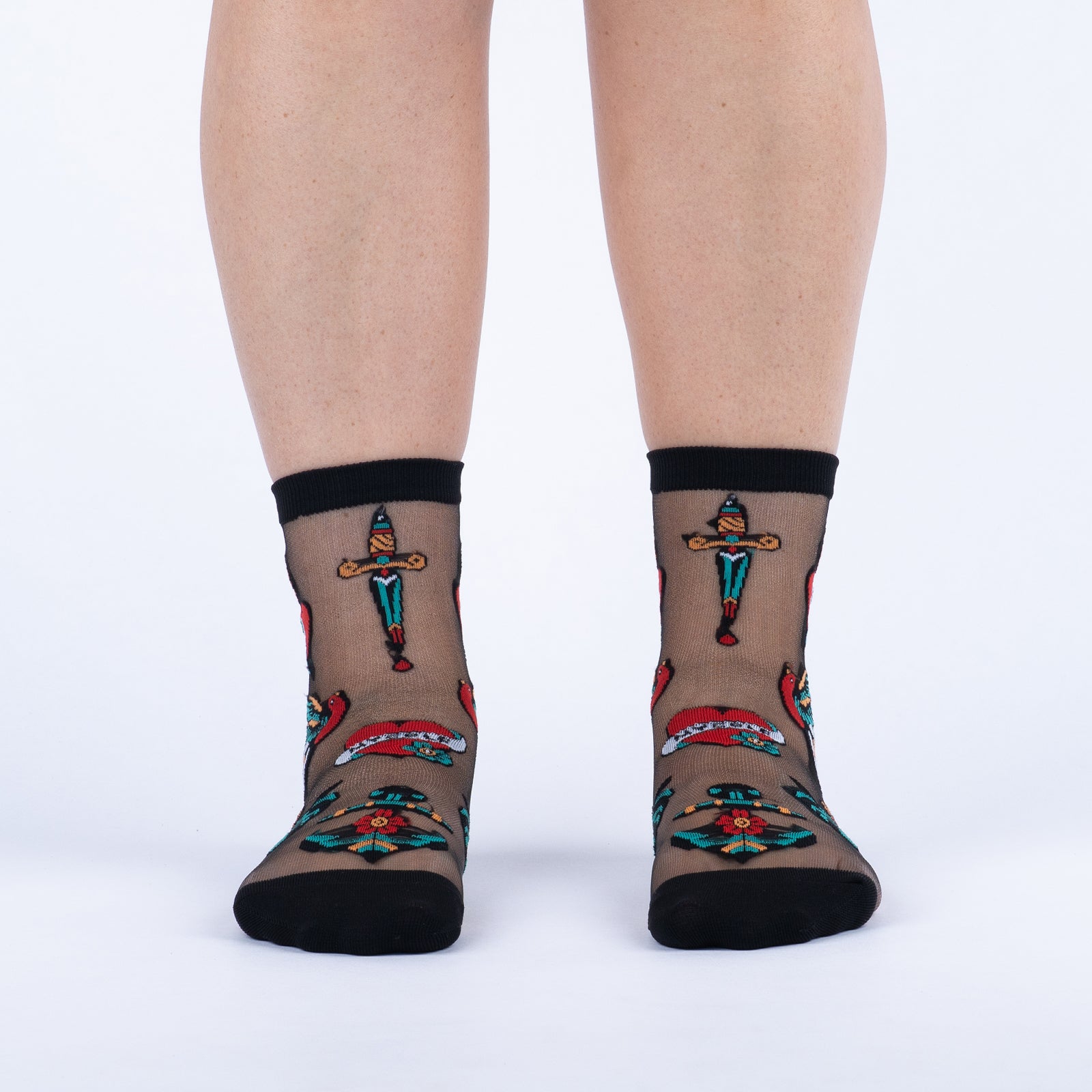 Piece of My Heart Sheer Crew Socks