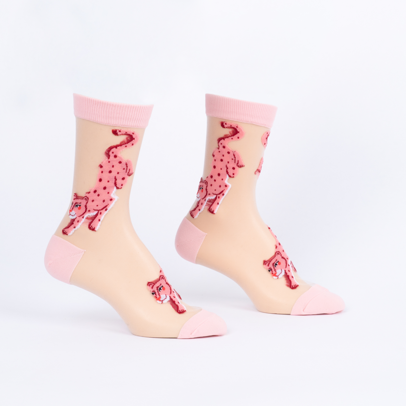 I've Been Spotted Sheer Crew Socks