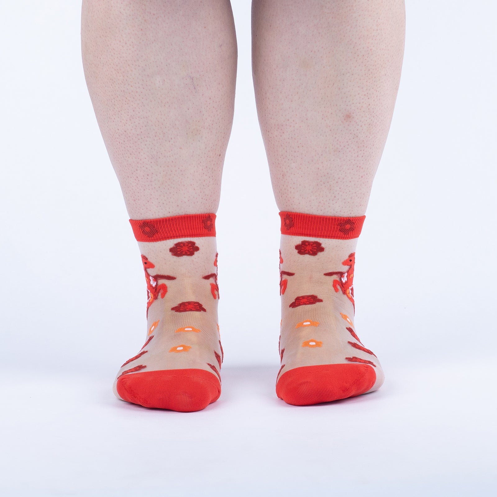 Lucky Horse  Sheer Crew Socks