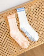 The Classic Grip Socks - Pink Stripes
