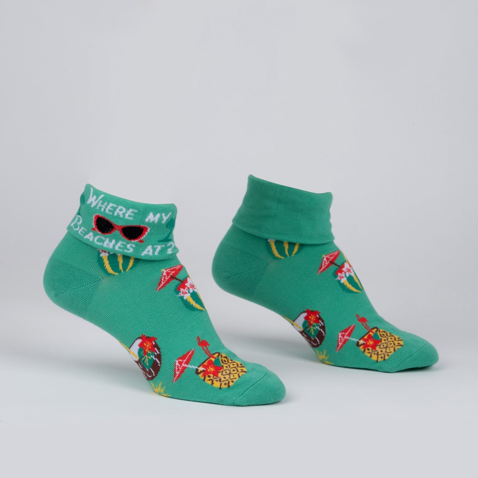 Where My Beaches at? Turn Cuff Socks