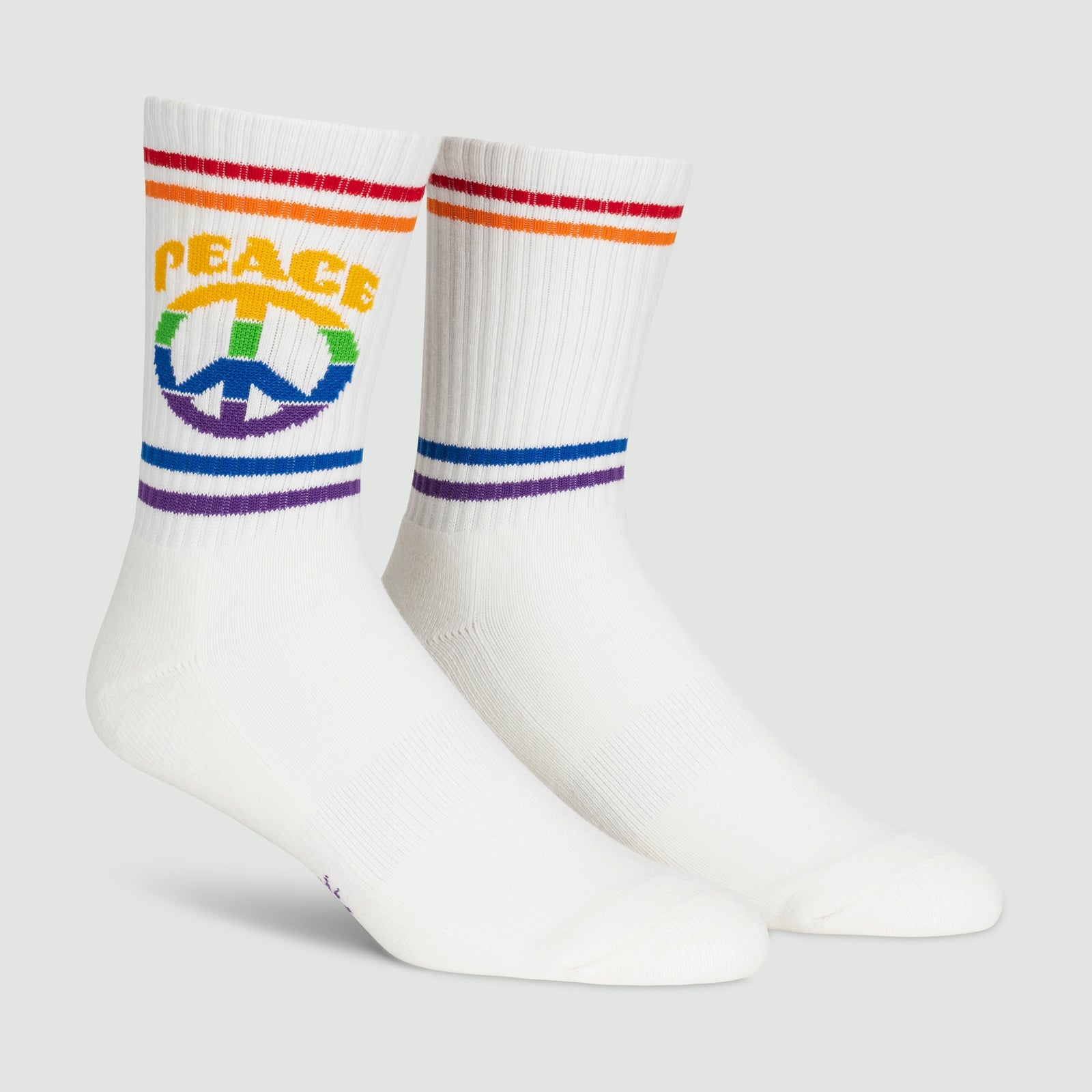Give Peace a Chance Ribbed Crew Socks