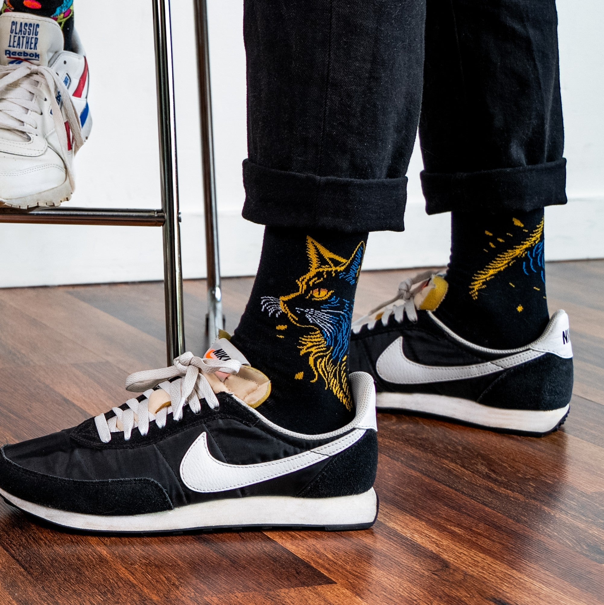 Night Cat Crew Socks