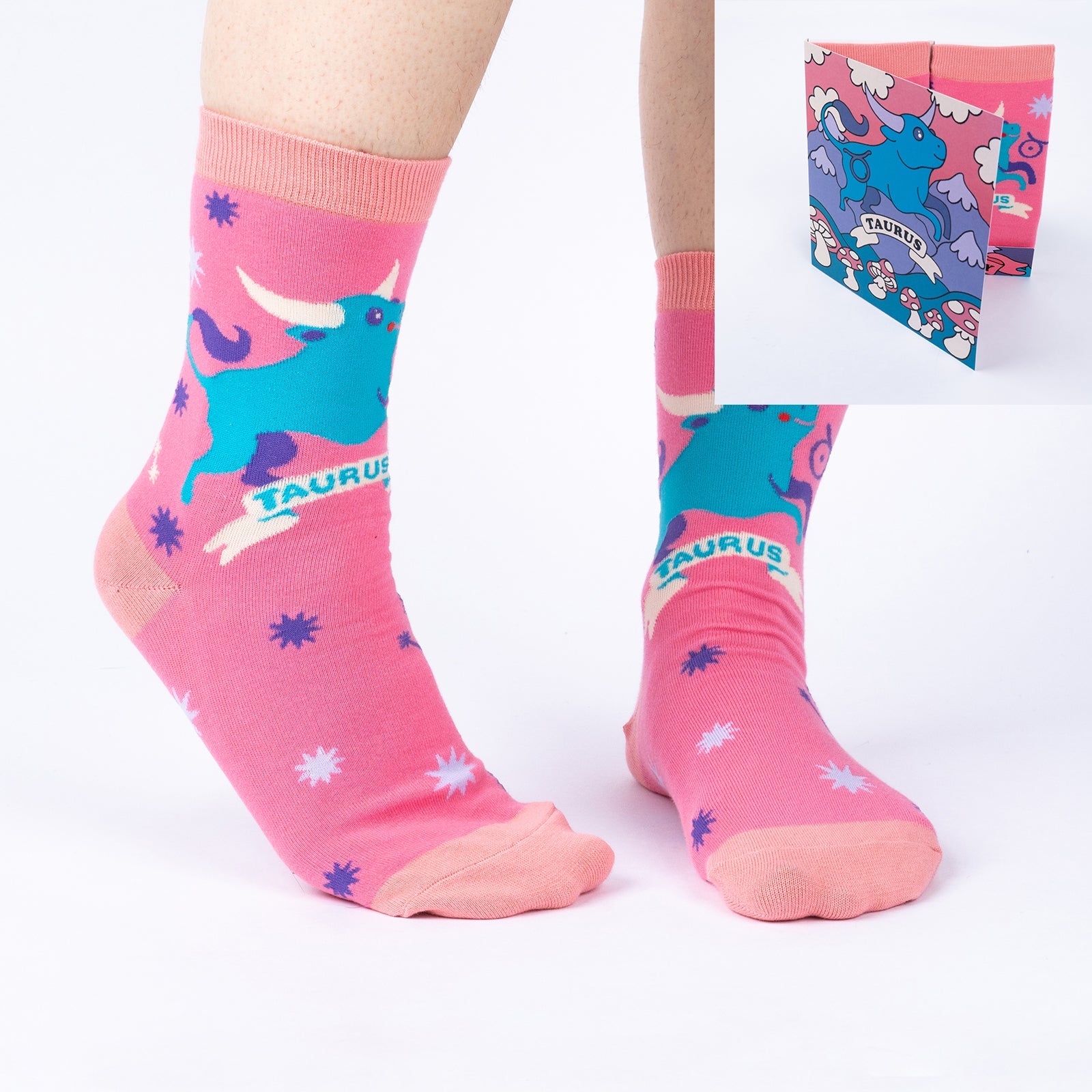 Taurus Greeting Card with Socks