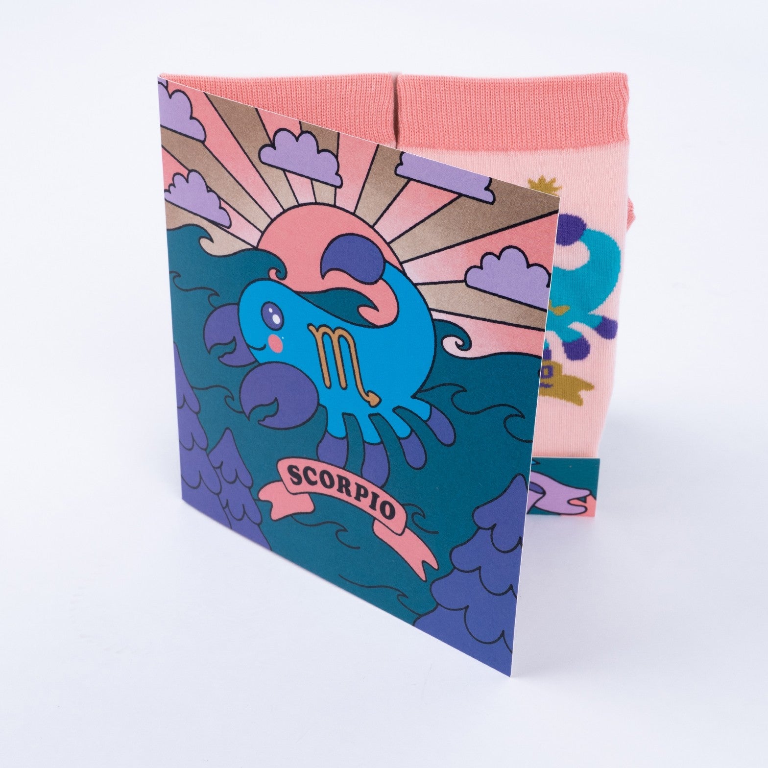 Scorpio Greeting Card with Socks