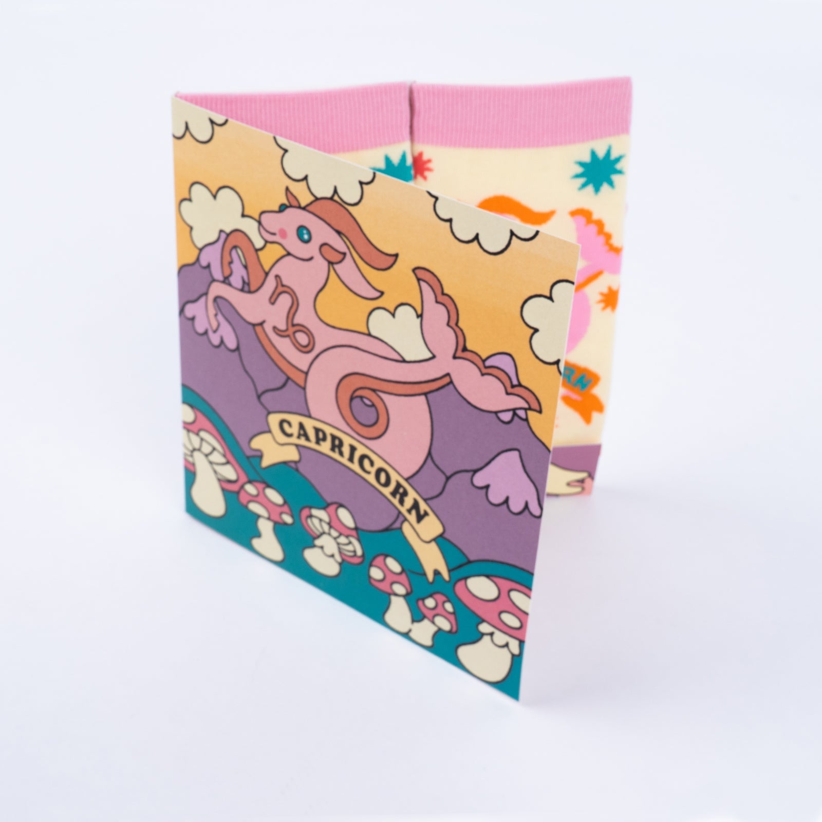 Capricorn Greeting Card with Socks