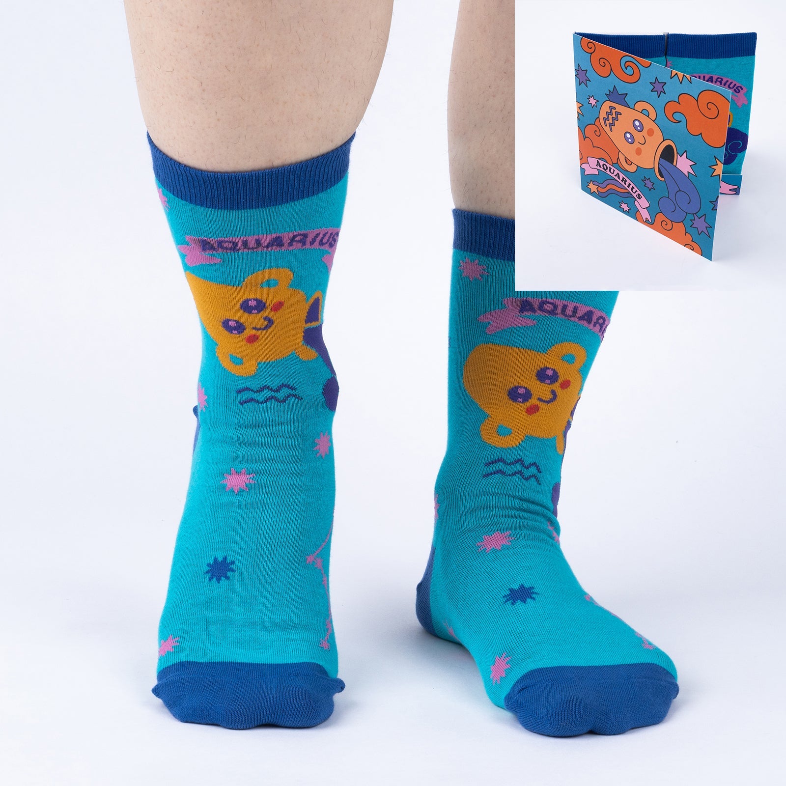 Aquarius Greeting Card with Socks