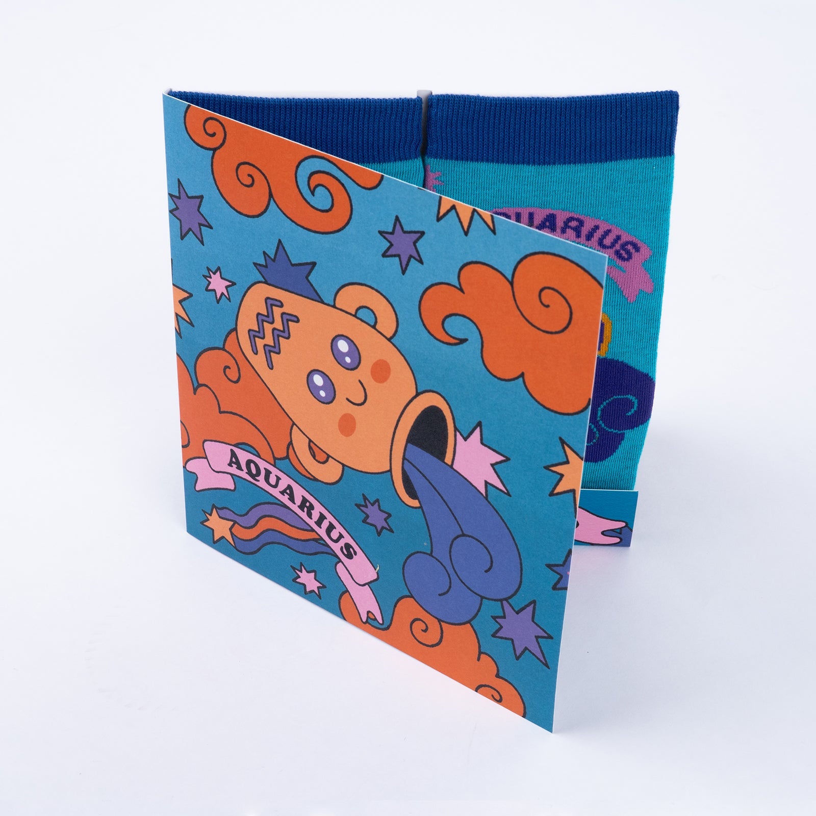 Aquarius Greeting Card with Socks