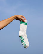 The Retro Grip Socks - Kelly Green Stripes