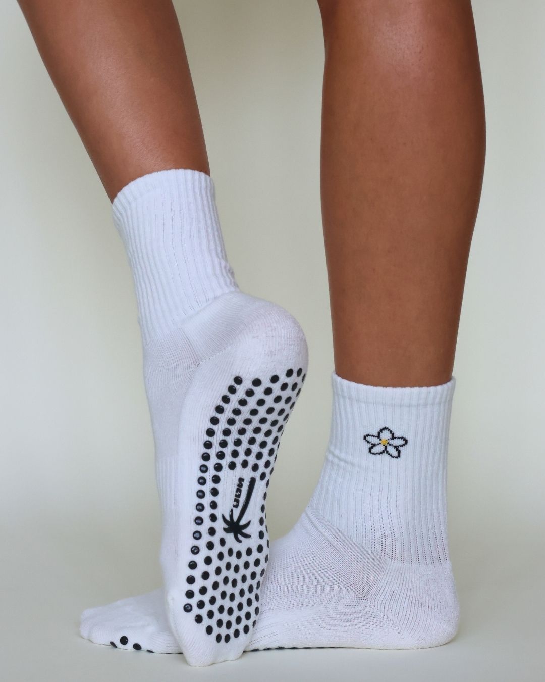 The Plumeria Grip Socks