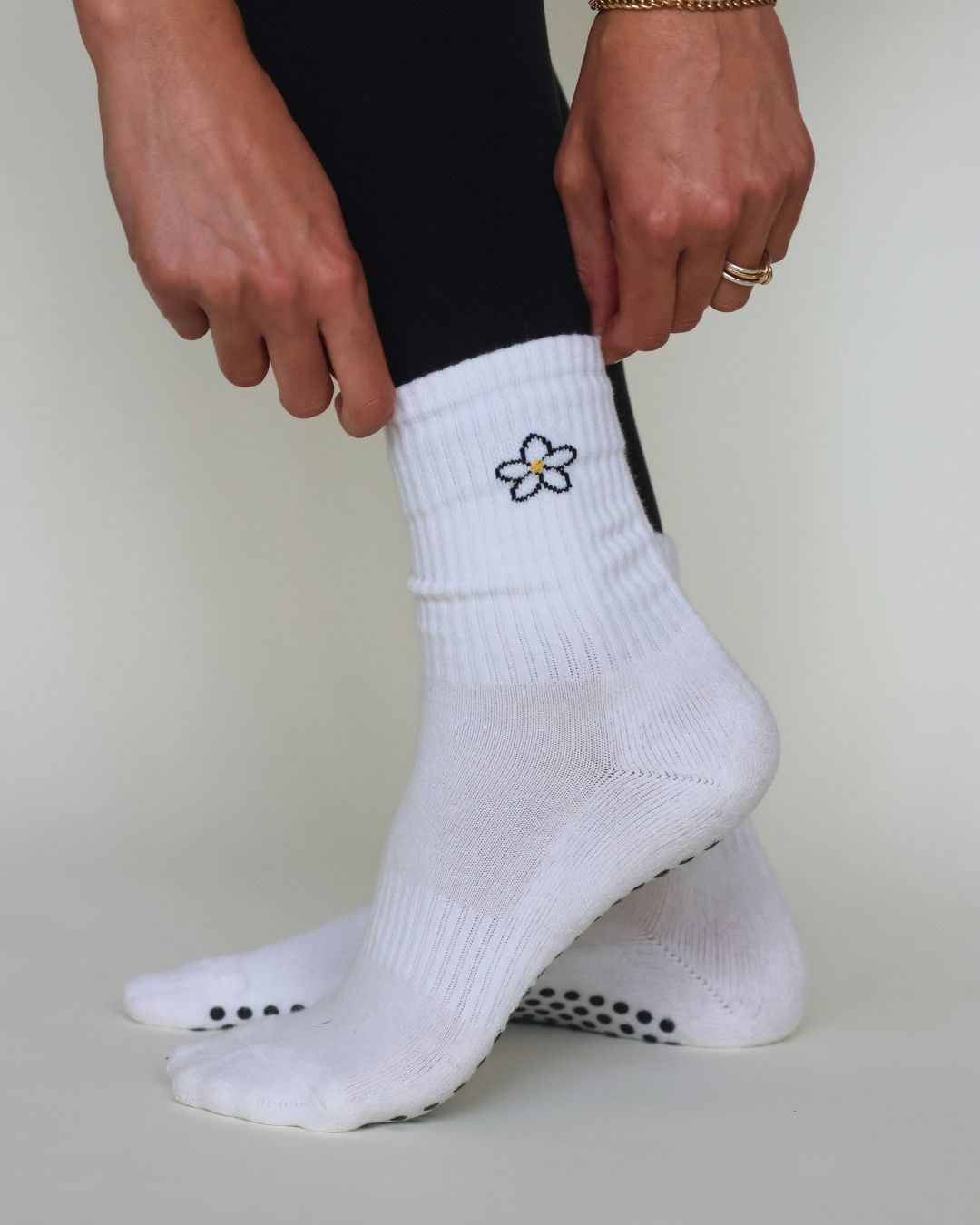 The Plumeria Grip Socks
