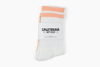The Classic Grip Socks - White with Pink Stripes
